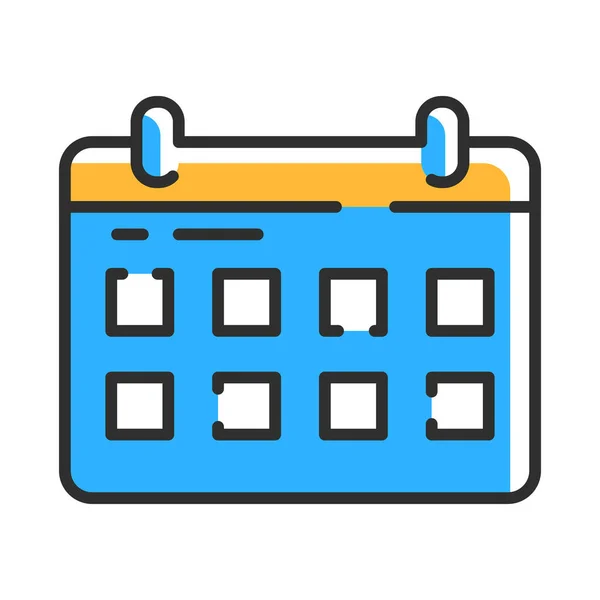 Time Management Line Icon Concept Calendar Logo Color Vector Illustration — Image vectorielle