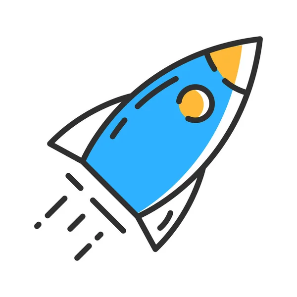 Rocket Line Icon Start Outline Icon Vector Illustration Concept — Vector de stock