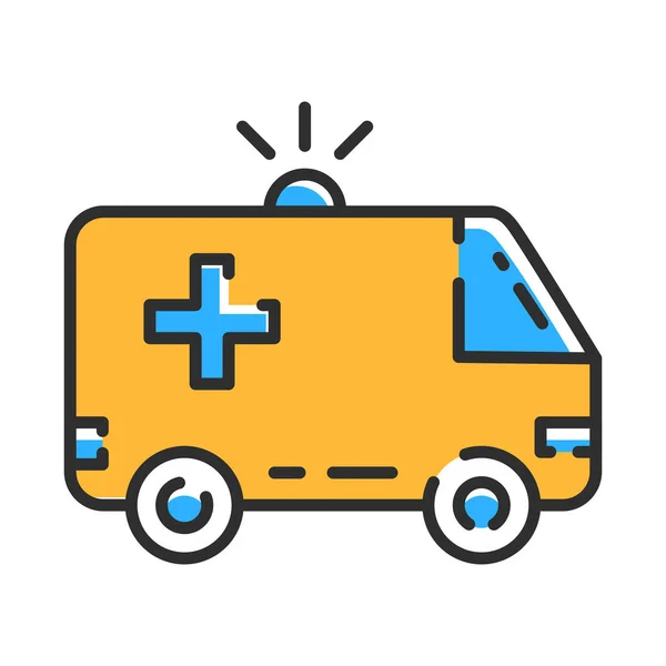 Ambulance Car Line Icon Vector Flat Illustration Concept — Stockvector