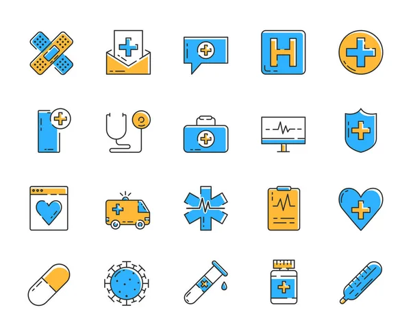 Medical Line Icon Health Care Vector Illustration Medicine Health Symbols — Archivo Imágenes Vectoriales