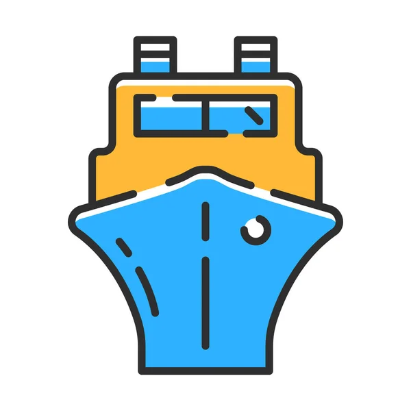 Transport Boat Line Flat Icon Vector Illustration Concept — Stockvektor