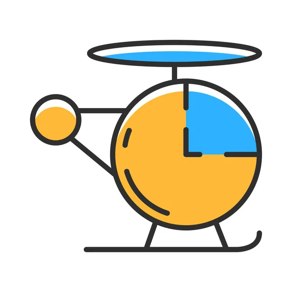 Helicopter Line Flat Icon Fly Transport Illustration — 스톡 벡터