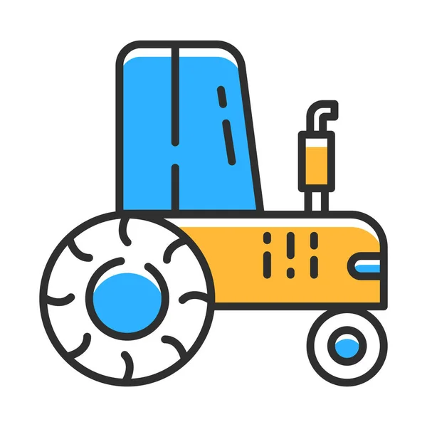 Tractor Line Flat Icon Farm Icon Concept Transport Illustration — ストックベクタ