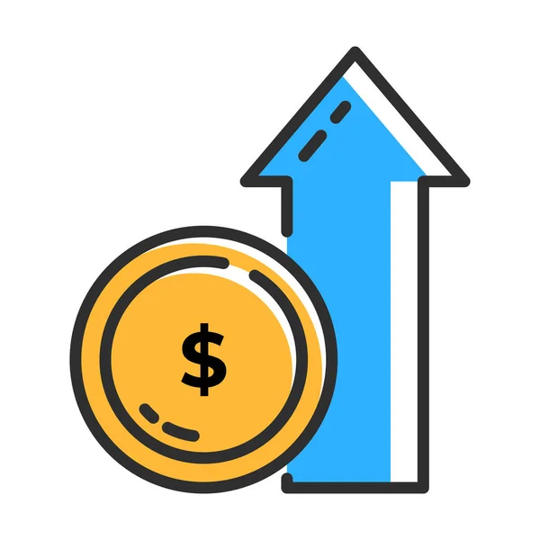 Money Statistic Icon Money Earning Outline Icon Vector Illustration Concept — стоковый вектор
