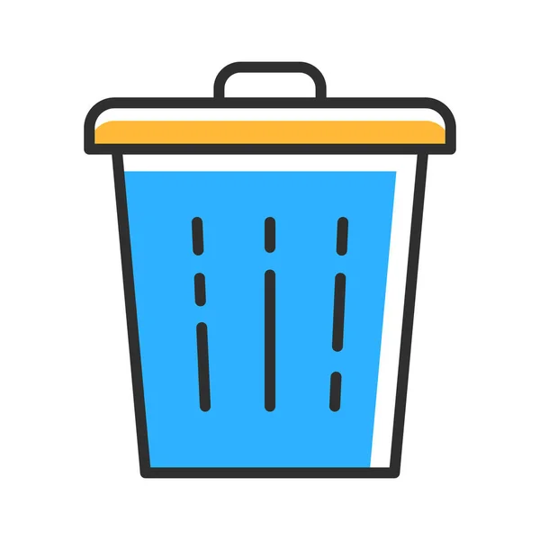 Trash Can Icon Outline Style Vector Illustration Design — 스톡 벡터