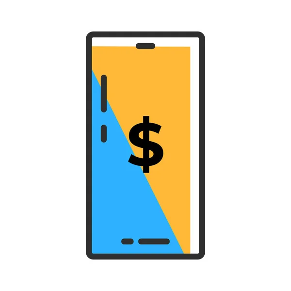 Mobile Business Management Icon Outline Icon Money Management Vector Outline — Stockvector