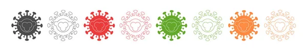 Set Icon Sign Monkeypox Line Style Different Colors Pox Virus — Stockvektor