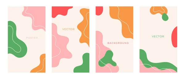 Abstract Poster Set Pastel Color Business Abstract Liquid Flyer Vector — Vettoriale Stock