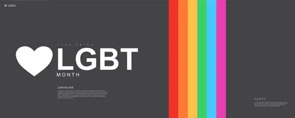 Lgbt Pride Month Landing Page Minimalistic Background Vector Illustration — Stockvektor