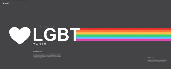 Lgbt Pride Month Rainbow Landing Page Minimalistic Background Heart Vector — стоковый вектор