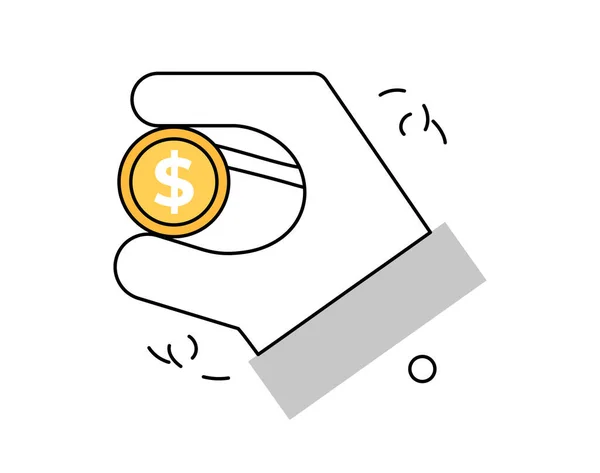 Hand Coin Money Investition Concept — стоковый вектор