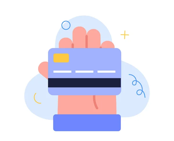 Cartoon Hand Credit Card — Stock Vector