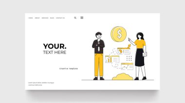 Money management concept. Business people doing choise landing page