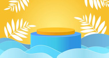 Summer abstract presentation podium in trendy color