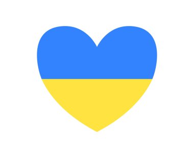 Flag of Ukraine in heart shape. Vector illustration. Ukrainian national symbol. Stop war