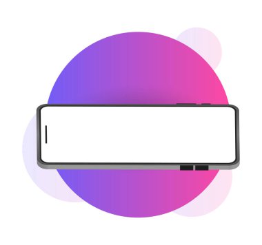 Realistic smartphone mockup. Device UI/UX mockup app presentation. 3d cell phone on modern gradien background. Eps 10 illustartion concept