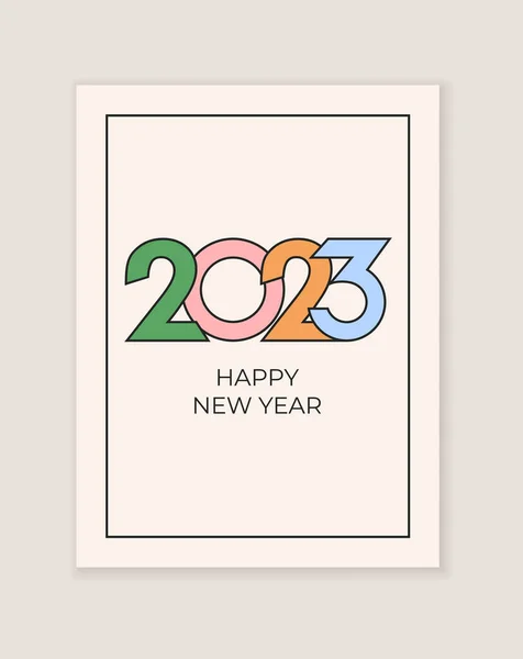 Creative Poster 2023 Happy New Year Poster Retro Design Celebration — Vettoriale Stock