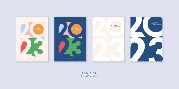 Cover Design 2023 Happy New Year Strong Typography Colorful Easy — Stockvektor