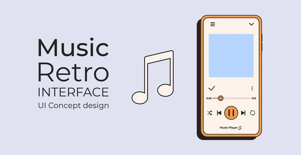 Retro Music Interface Design — Vetor de Stock