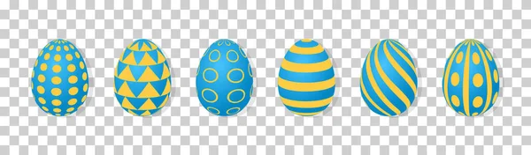 Easter Egg Set Ukraine Color Theme — Stockvektor