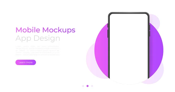 Realistic smartphone mockup. Device app mockup for presentation template. Cellphone frame with blank display isolated templates, phone different angles views.