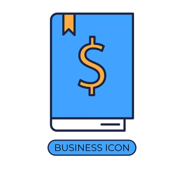 Money Book Business Line Icon Vector Illustration Concept — Stock Vector