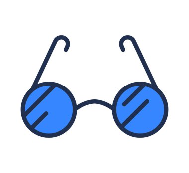 yuvarlak gözlük ikonu. vektör illüstrasyonu