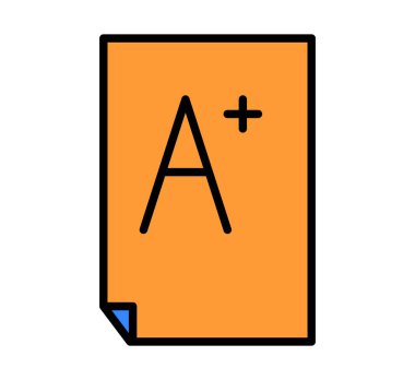 Puanlı bir test simgesi. Vektör illüstrasyonu