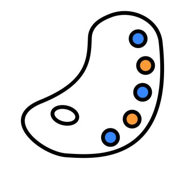 Renkli palet çizgisi simgesi.