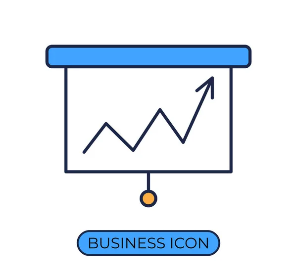 Presentation Business Board Icon Flat Vector Illustration Concept — Stock Vector