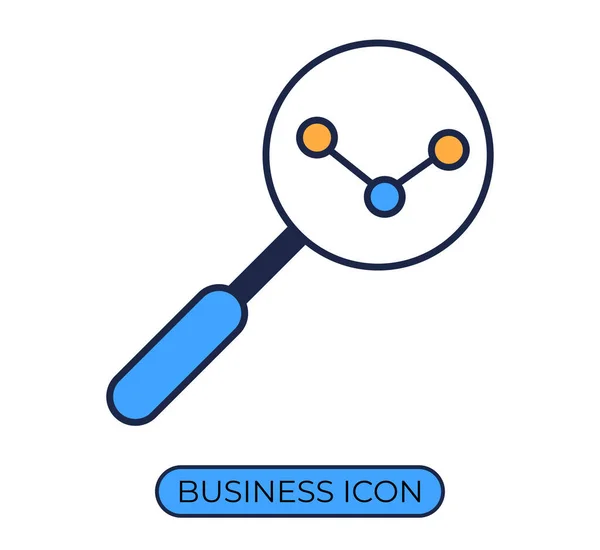 Business Analysis Concept Line Vector Icon Flat Illustration Concept — Stock Vector