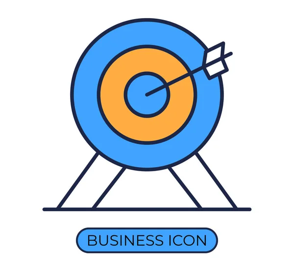 Business Target Icon Flat Style Business Illustration Concept — Stock Vector