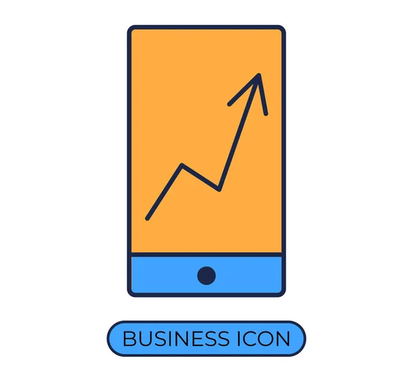 App Ikone Für Mobile Unternehmen Flach Konzept Zur Vektorillustration — Stockvektor
