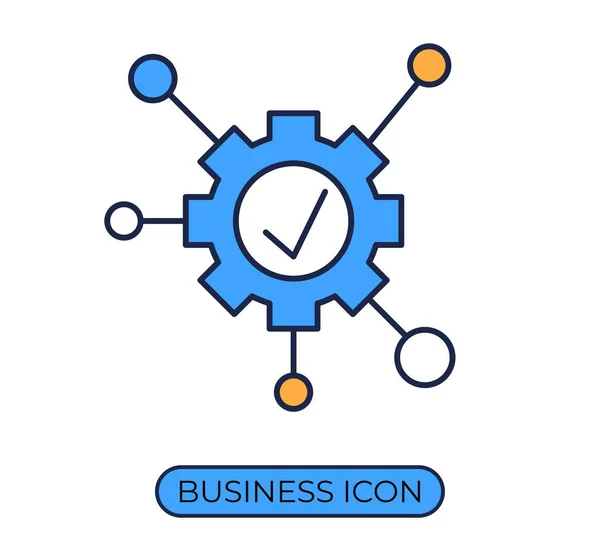 Business Gears Linie Vektor Illustration Konzept — Stockvektor