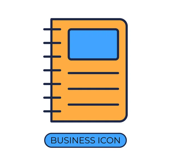 Notebook Business Ikone Konzept Zur Darstellung Von Vektorlinien — Stockvektor