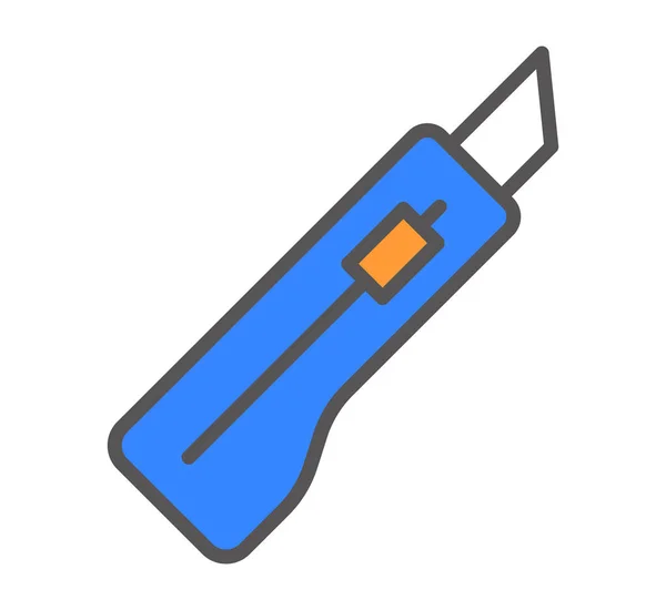 Papel Cuchillo Icono Vector Ilustración — Vector de stock