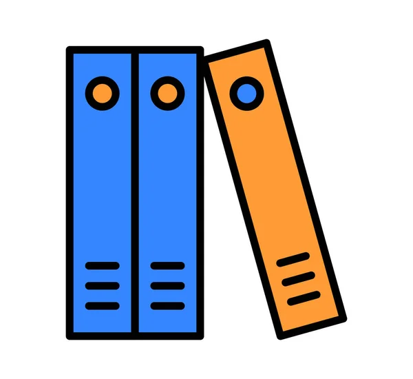 Books Colored Line Vector Icon — Stock Vector