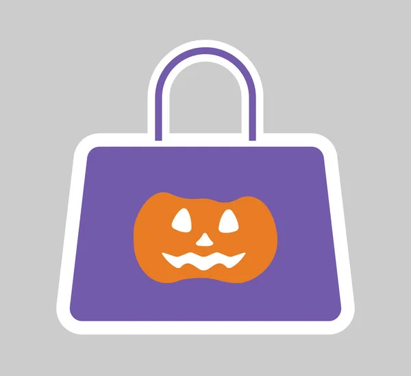 Sac Bonbons Autocollant Halloween Illustration Vectorielle — Image vectorielle