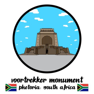 Simge hattı Voortrekker Anıtı 'nı çember yapın. vektör illüstrasyonu