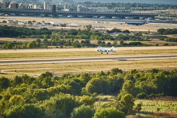 2021 Madrid Spain Bulgaria Air Plane Airbus 319 Leaving Terminal — Stock Photo, Image