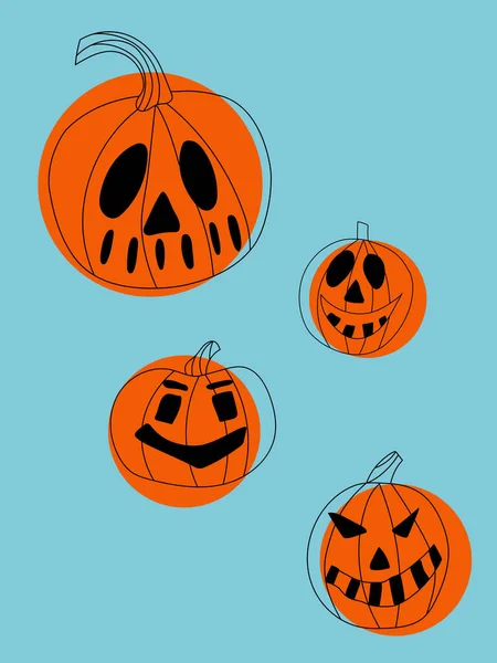 Cartaz Halloween Com Elementos Estilo Doodle Desenhado Mão Imprimir Sobre — Fotografia de Stock