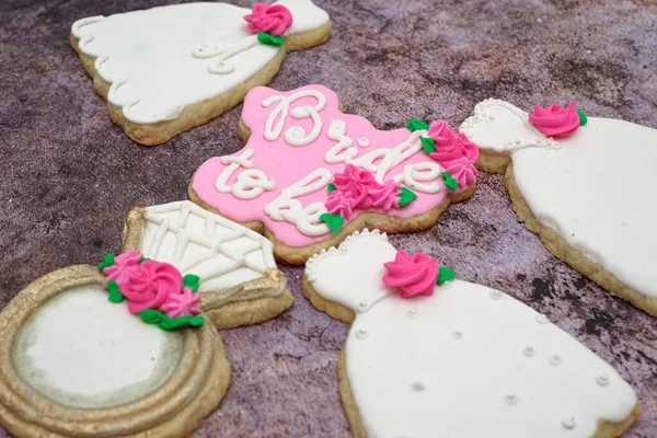 結婚祝いのために飾られたクッキー — ストック写真