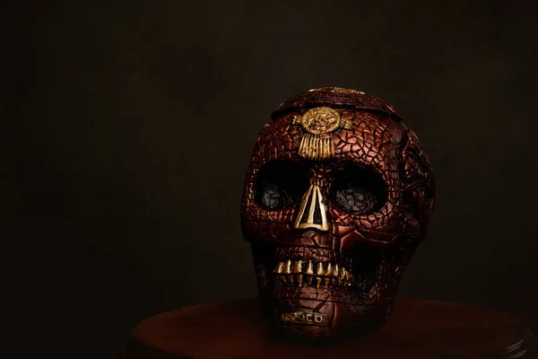 Cráneo Yeso Pintado Mano Carabela Decorativa Para Celebración Del Día — Foto de Stock