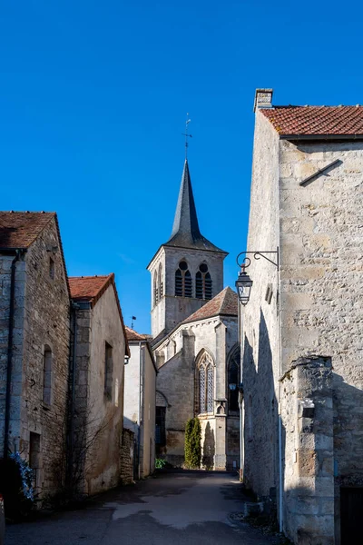 Gezicht Saint Genest Kerk Flavigny Sur Ozerain Een Franse Gemeente — Stockfoto