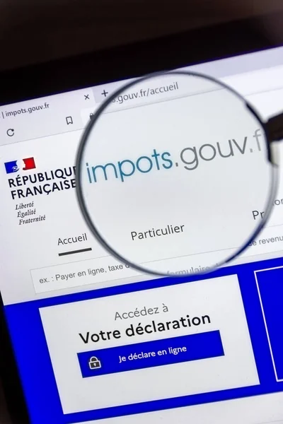 Clamart Francja Kwietnia 2022 Szczegóły Stronie Internetowej Rządu Francuskiego Impots — Zdjęcie stockowe