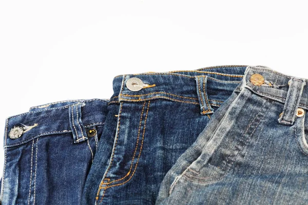 Blue Jeans Isolated White Background — Stock Photo, Image