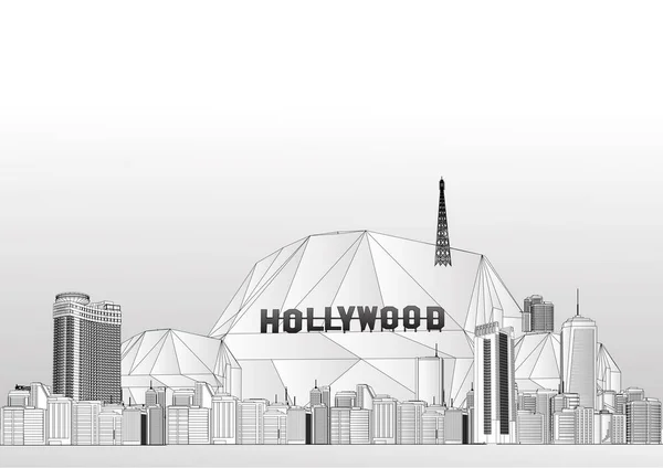 Krásná Hollywoodská Vektorová Ilustrace — Stockový vektor