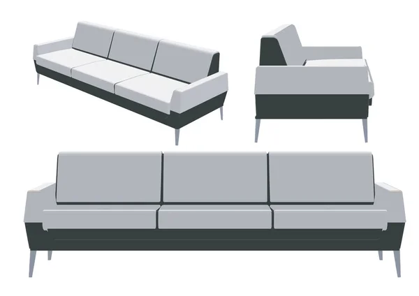 Morbida Icona Del Divano Isometrica Soft Sofa Vector Icon Web — Vettoriale Stock