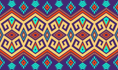 Geometrik etnik oryantal geleneksel desen. Şekil kabile nakışı. Arkaplan, duvar kağıdı, giysi, ambalaj, kumaş, vektör çizimi için tasarım
