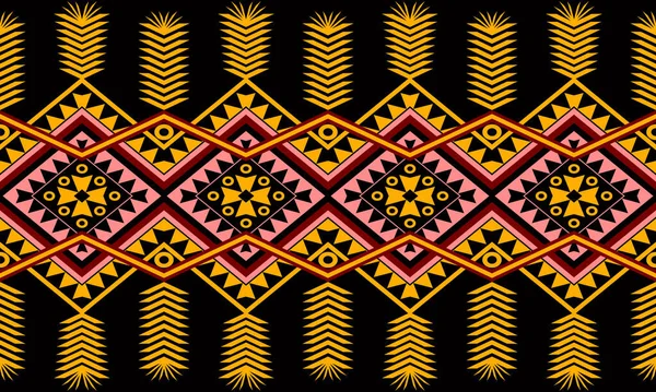 Padrão Tradicional Oriental Étnico Geométrico Figura Bordado Tribal Style Design — Vetor de Stock